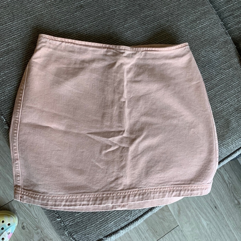 BDG light pink denim skirt